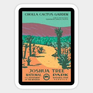 Joshua Tree National Park Cholla Cactus WPA Sticker